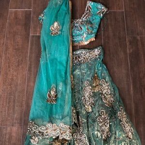 Stunning Mermaid Green Lehenga